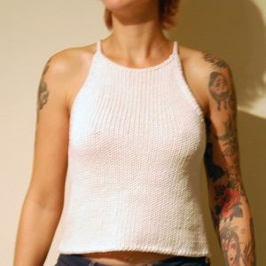 Cream Knit Tank Top - Banana Republic